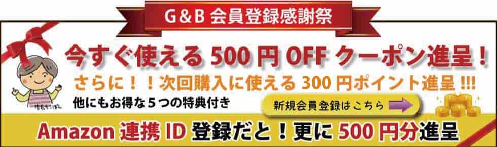 シニアファッションＧ＆Ｂ　会員登録　今すぐ使える500円OFFクーポン進呈。さらに次回購入に使える300円ポイント進呈で2重にお得です。