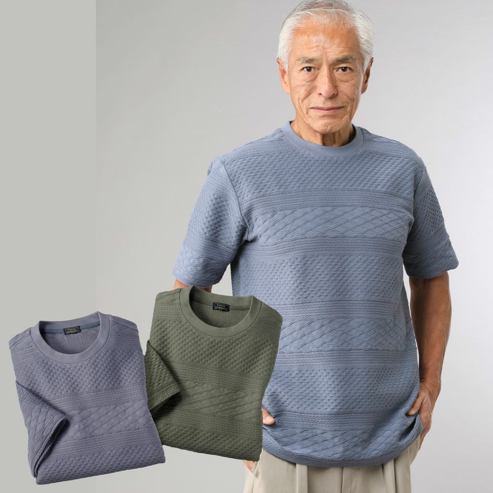 Frannco Collezioni］ジャカードTシャツ(紳士) | おしゃれなシニア